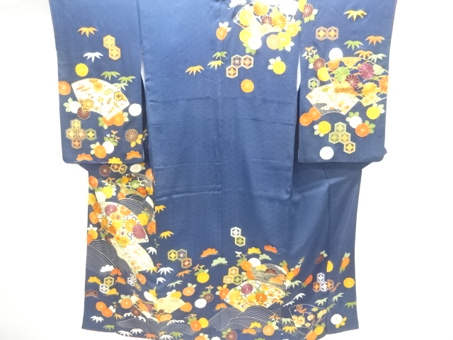 JAPANESE KIMONO / HOMONGI / EMBROIDERY / KIKU